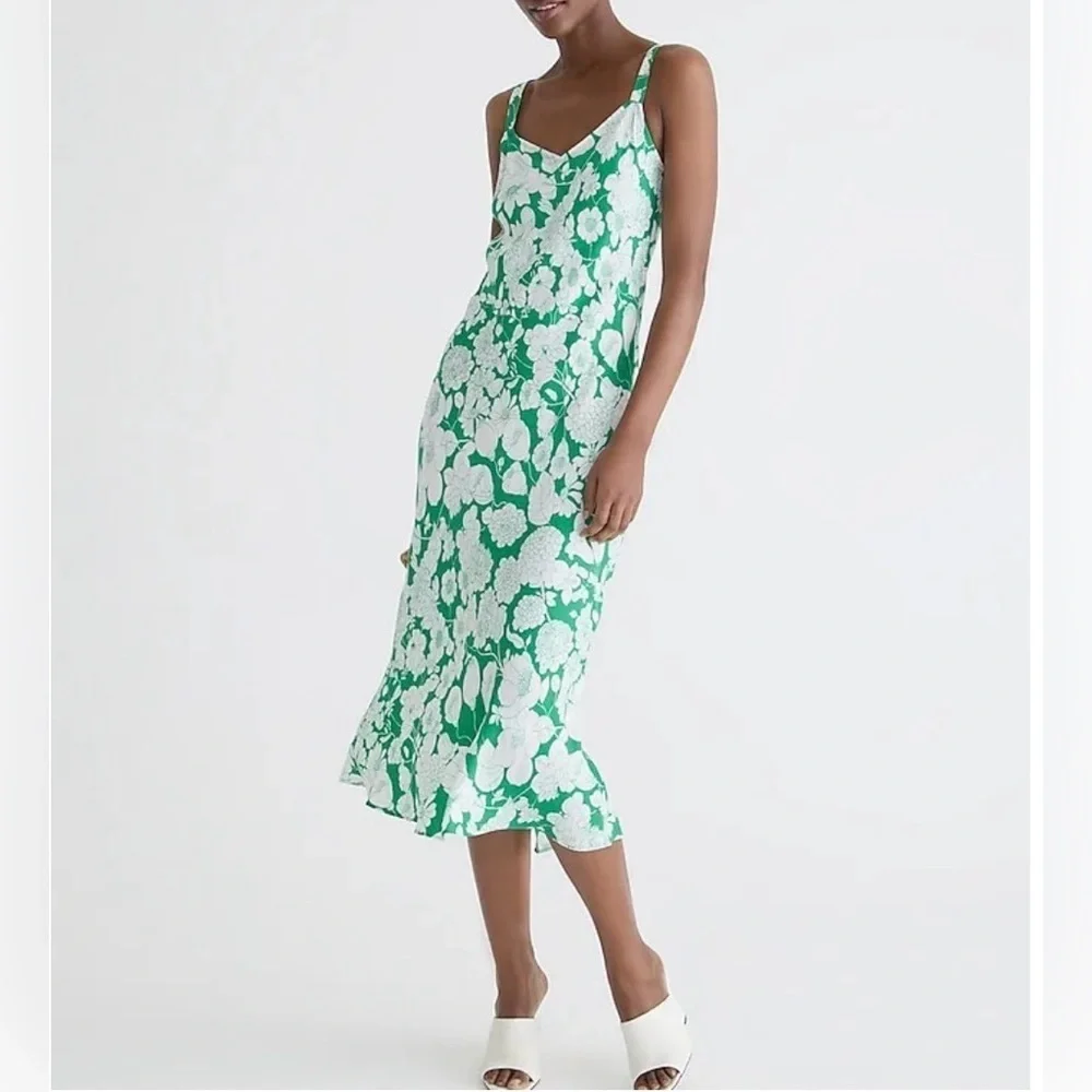 J. Crew Gwyneth V-Neck Slip Dress in Kelly floral